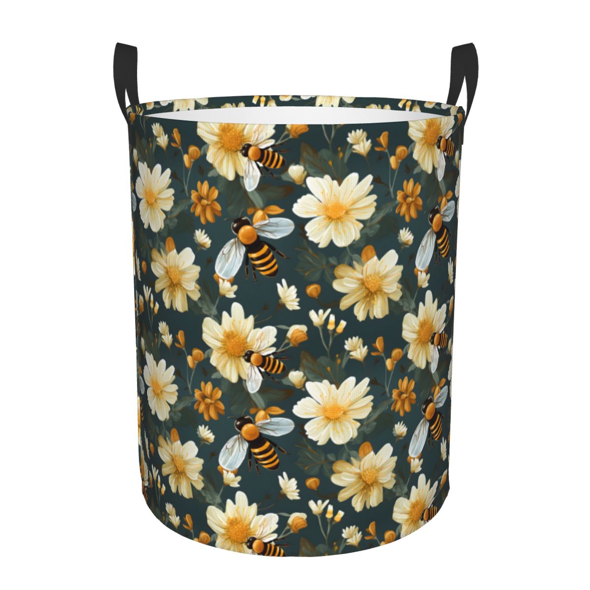 Baby Nursery Laundry Hamper - 벌집 및 벌 무늬 세탁 바구니