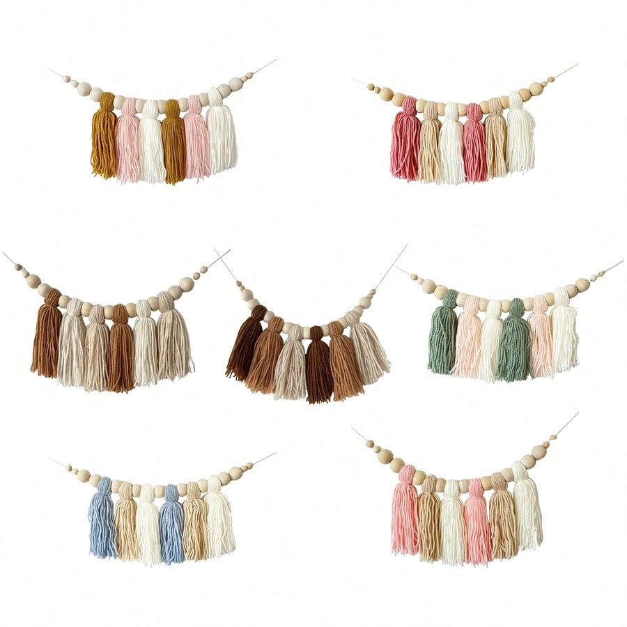 Baby Nursery Garland - Boho 목화 술 갈 랜드 벽
