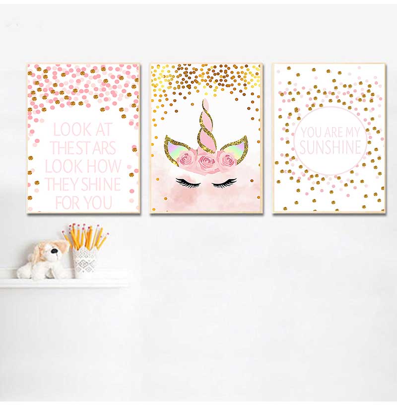 Baby Nursery Quotes Wall Art - 장식 그림 아기 소녀 침실 장식