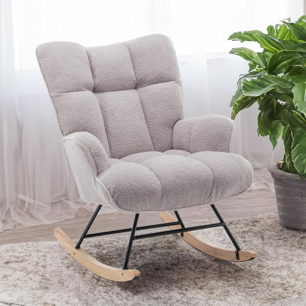 Rocking Chair Nursery - 흔들의자 유아용 테디 천 소재 글라이더