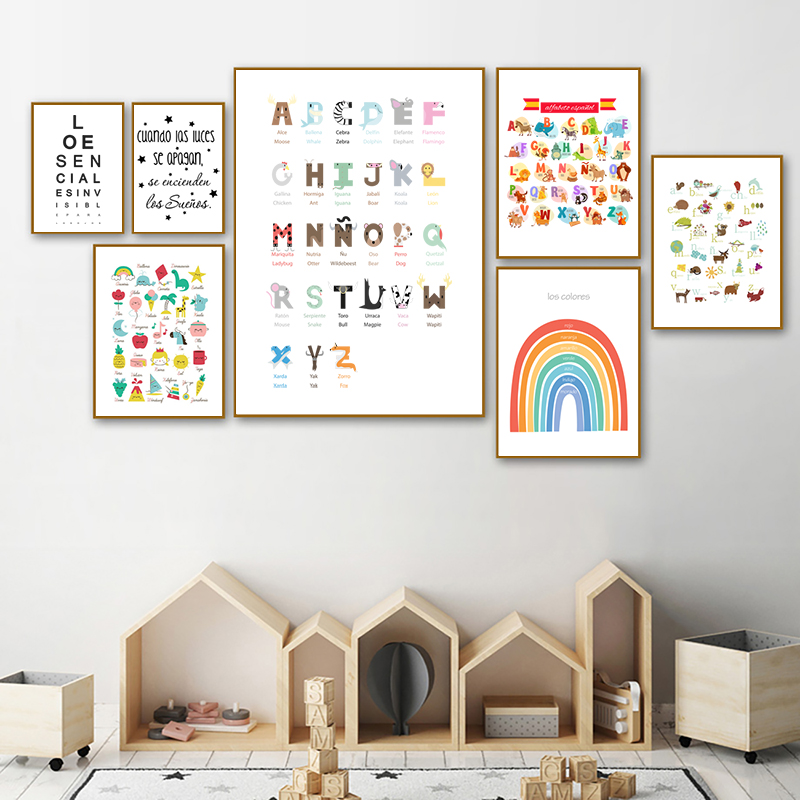 Baby Nursery Quotes Wall Art - 스페인어 어린이 침실 아트 장식 캔버스