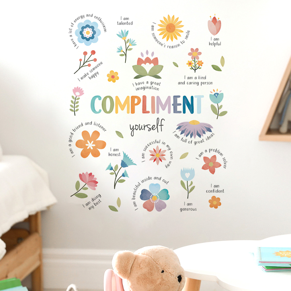 Baby Nursery Quotes Wall Art - 영어 다채로운 영감 따옴표 수채화 벽