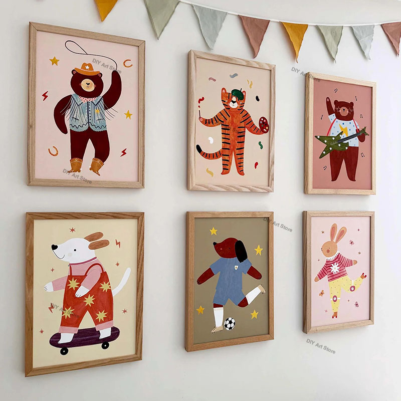 Animals Baby Nursery - 재미있는 만화 동물 보육원 벽 장식
