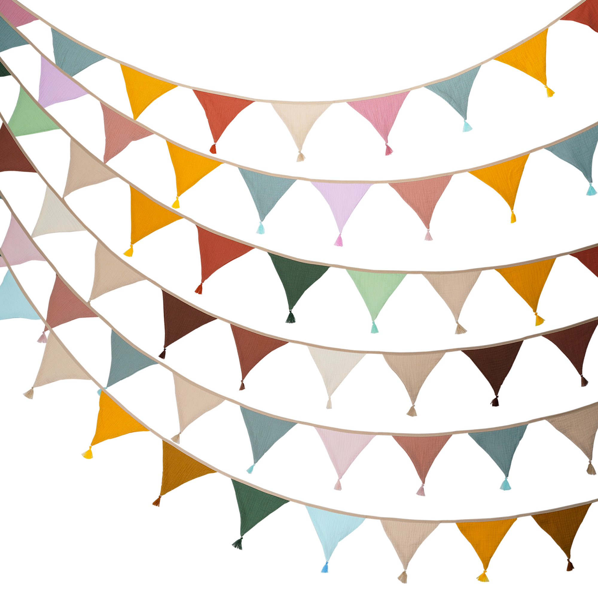 Baby Nursery Garland - 2.6M/8.5FT 유아용 패브릭 버팅 10개 삼각형