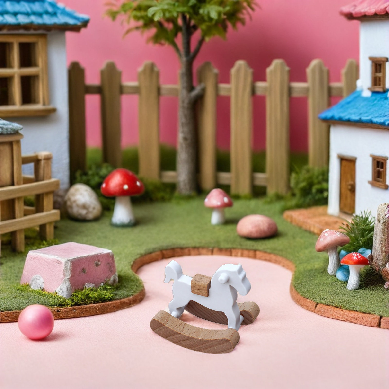 Baby Nursery Colors - 3Pcs 미니 나무 흔들 목마 부드러운