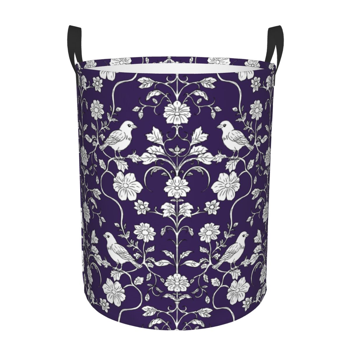 Baby Nursery Laundry Hamper - 새와 꽃 무늬 세탁 바구니 접이식