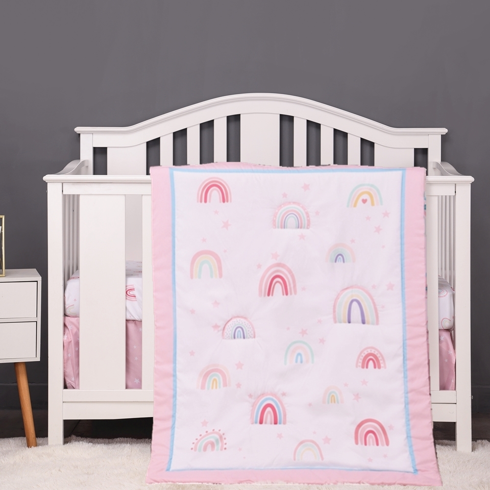 Baby Nursery Sets - 3Pcs 레인보우 베이비 유아용 침대 어린이