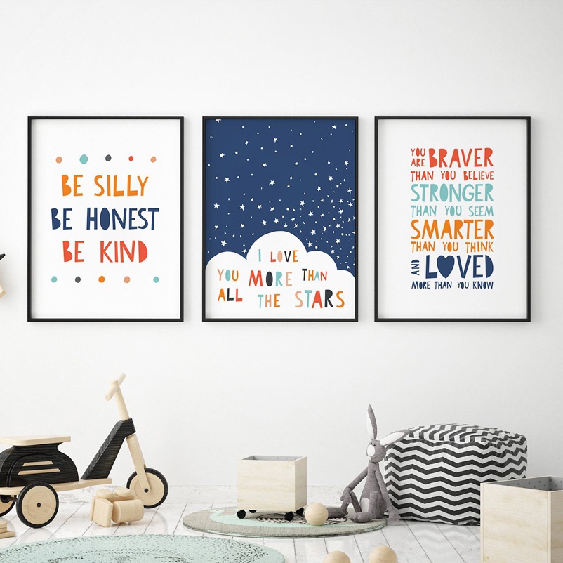 Baby Nursery Quotes Wall Art - 만화 영감을 주는 명언 유아 벽