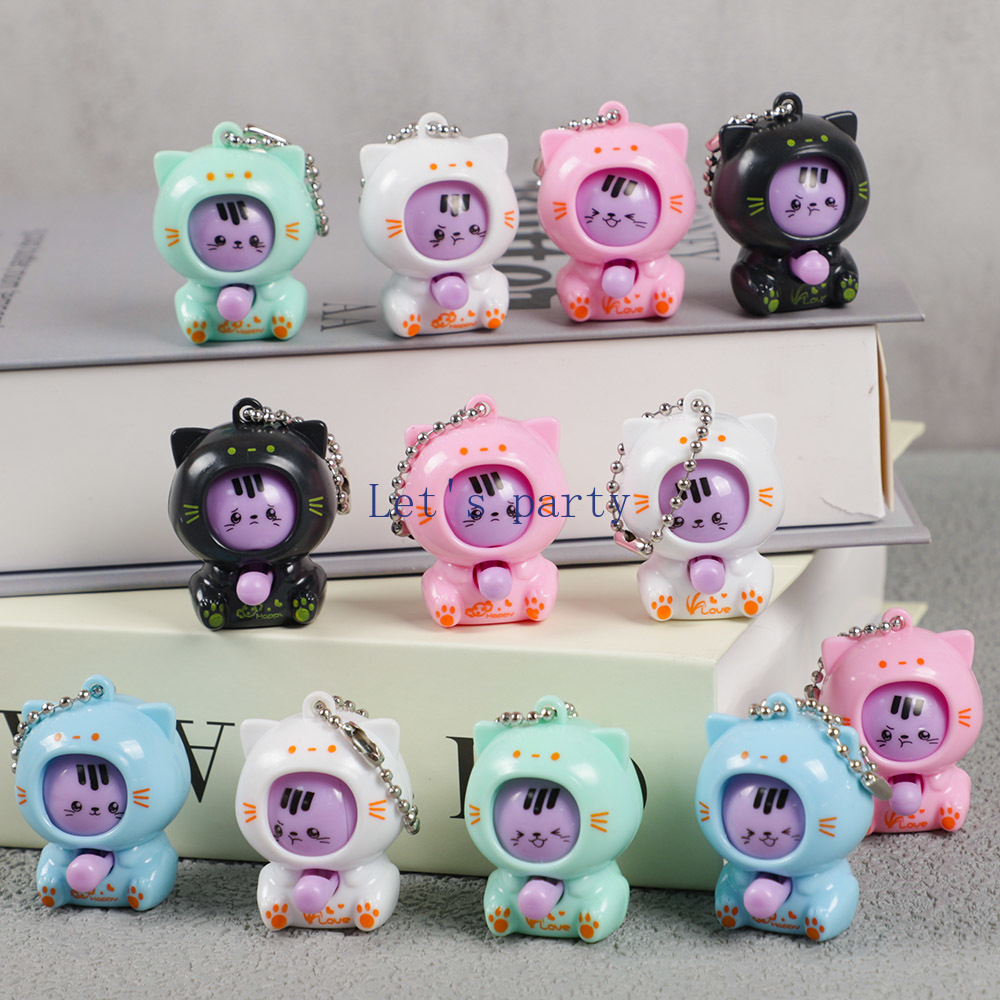 Baby Nursery Dolls - 10Pcs 만화 미니 고양이 얼굴 변경