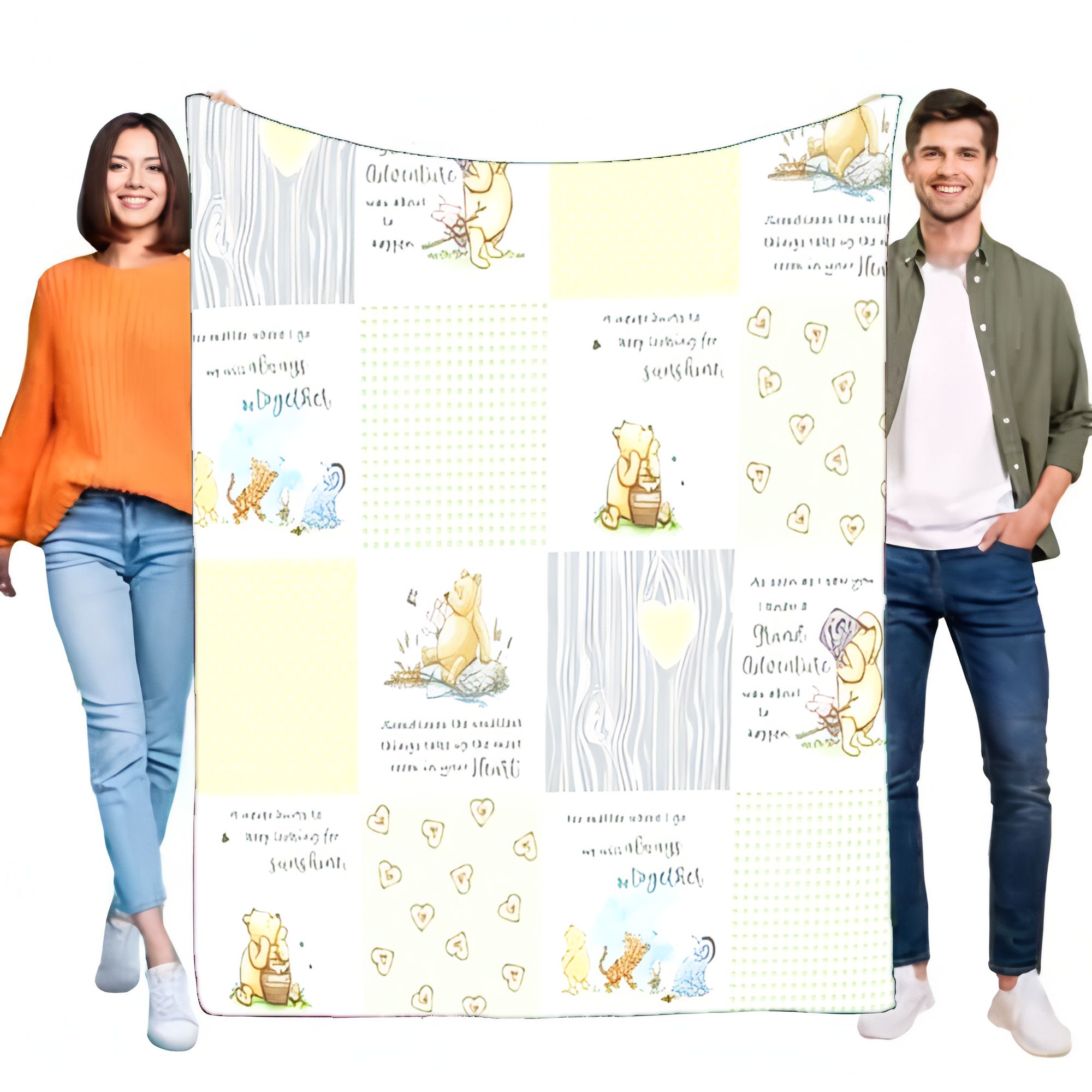 Baby Nursery Winnie The Pooh - 곰돌이 푸 컬러풀 패치워크 담요 아기