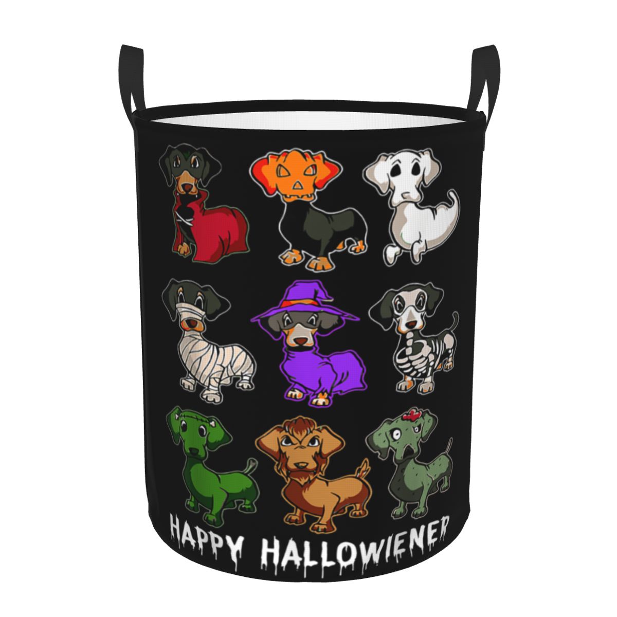 Baby Nursery Laundry Hamper - 해피 할로윈 재미있는 닥스훈트 할로윈 세탁