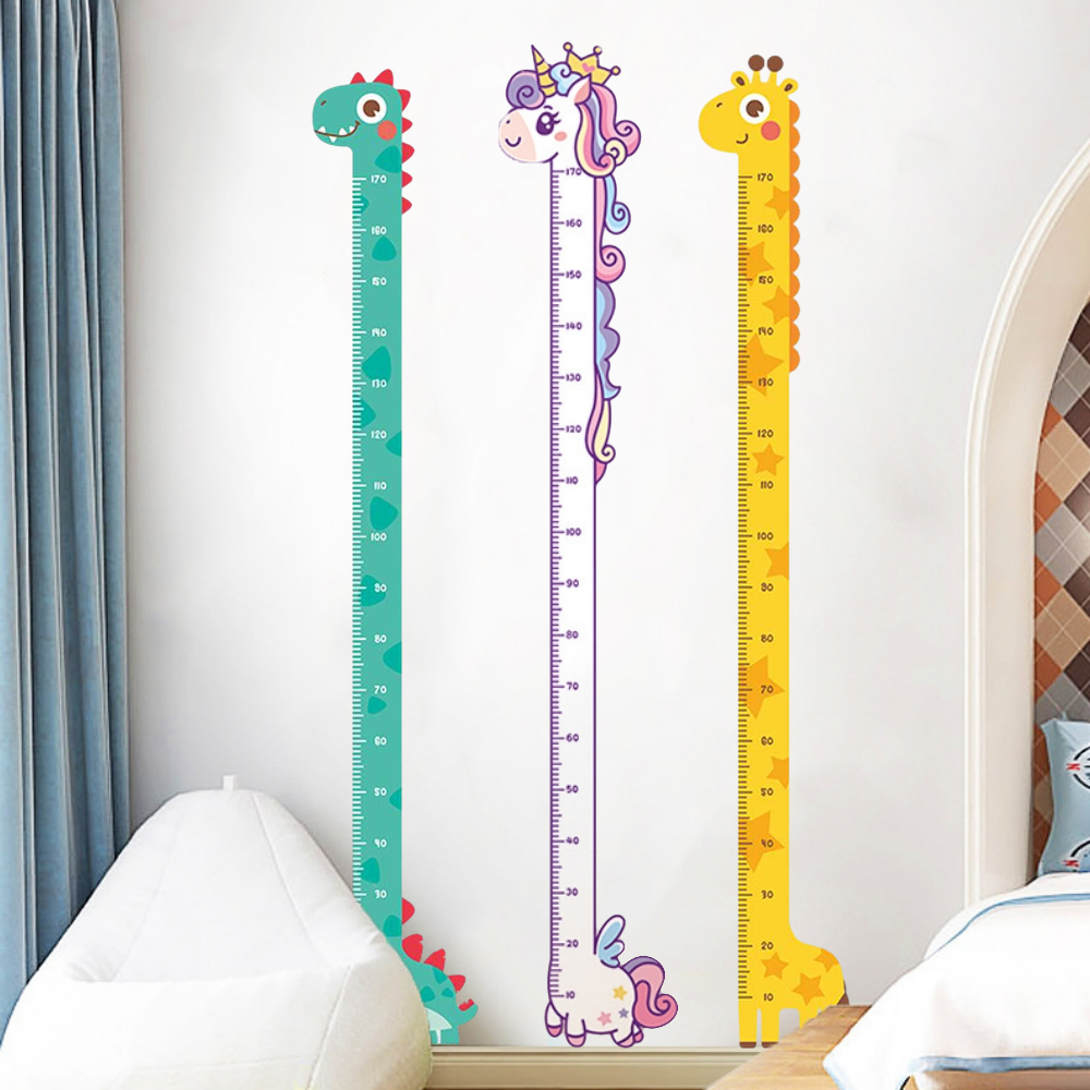 Growth Chart Ruler - 귀여운 만화 높이 스티커 유니콘 공룡