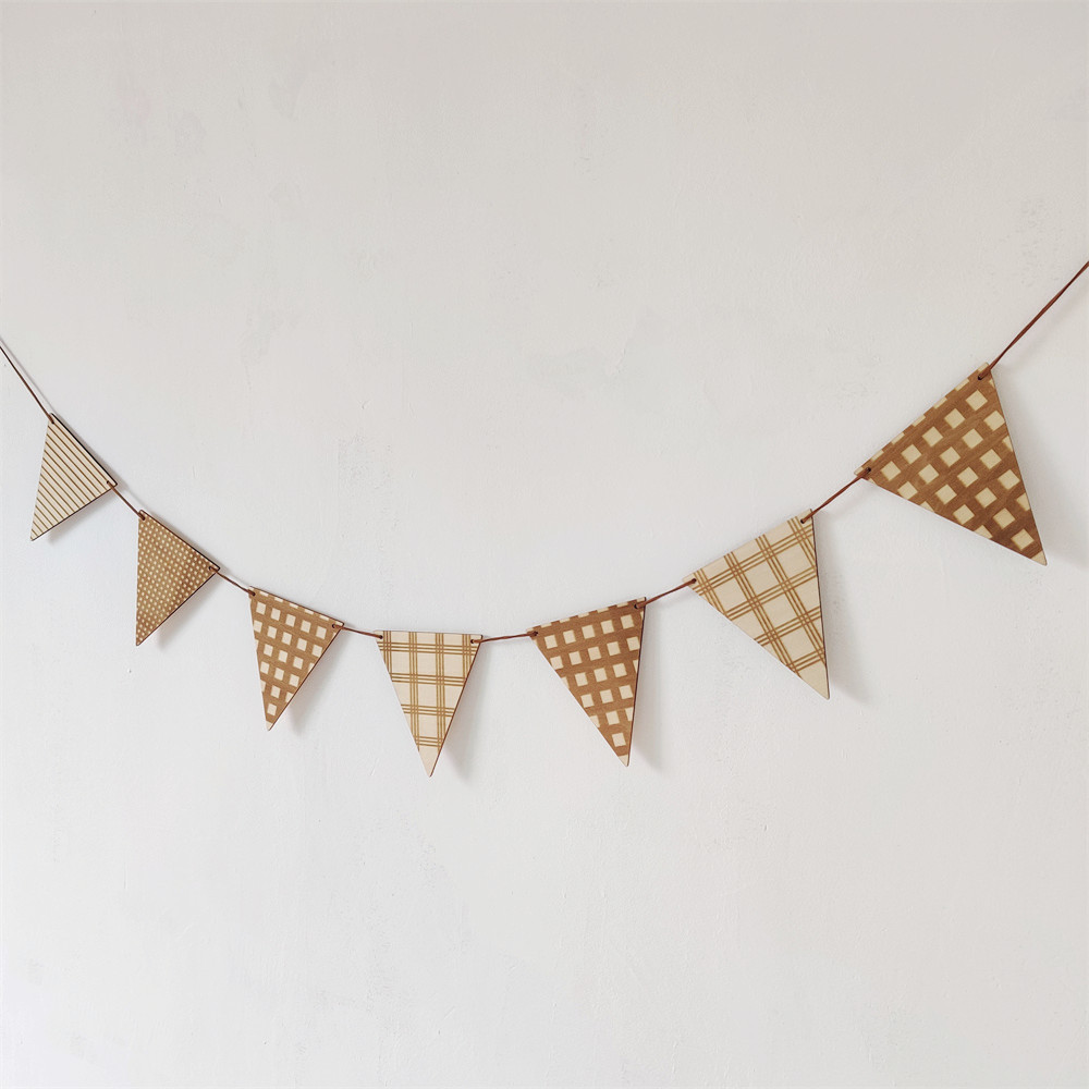 Baby Nursery Garland - 북유럽 나무 삼각형 깃발 벽걸이 화환