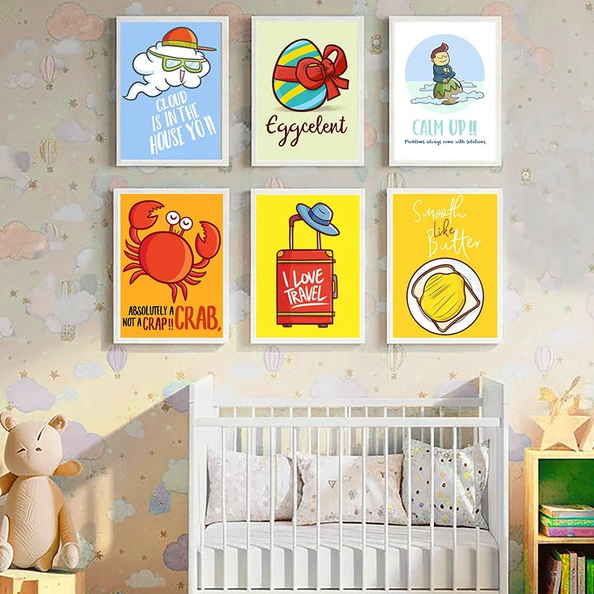 Baby Nursery Quotes Wall Art - 귀엽고 재미있는 만화 인용문 보육원 벽