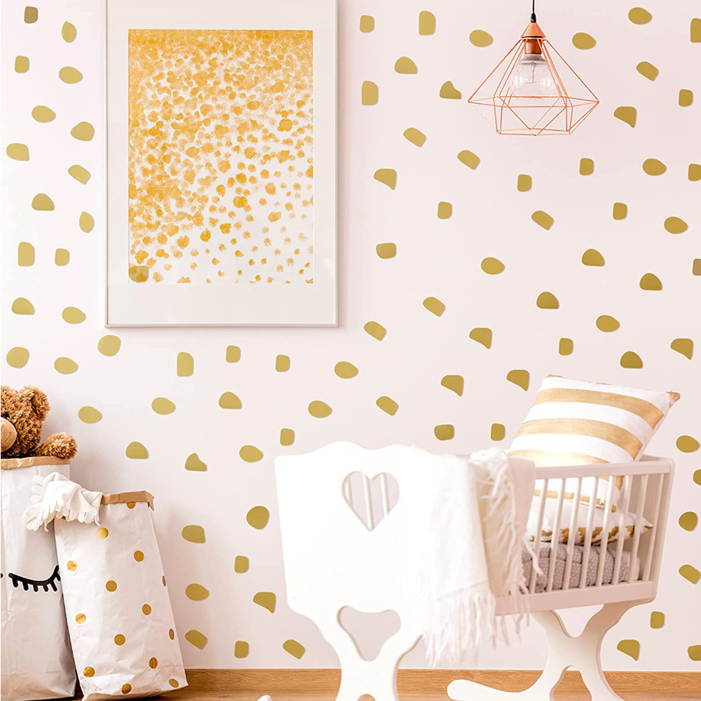 Baby Nursery Wallpaper Girl - 귀여운 불규칙 도트 벽 데칼 비닐