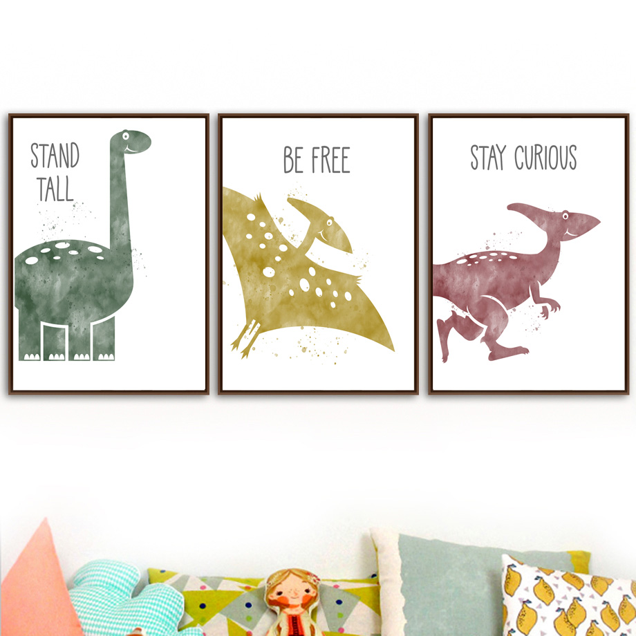 Baby Nursery Quotes Wall Art - 귀여운 공룡 만화 동물 인용구 유아실