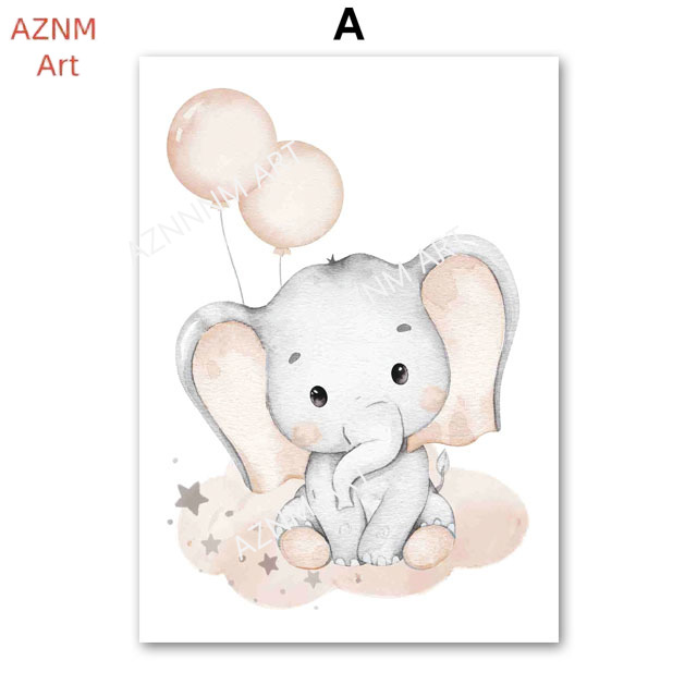 코끼리 풍선 무지개 달 별 구름 스윙 아기 어린이 포스 - Baby Nursery Prints 리뷰 및 가격