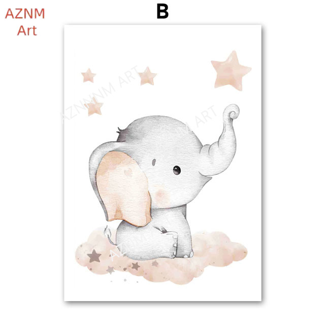 코끼리 풍선 무지개 달 별 구름 스윙 아기 어린이 포스 - Baby Nursery Prints 리뷰 및 가격