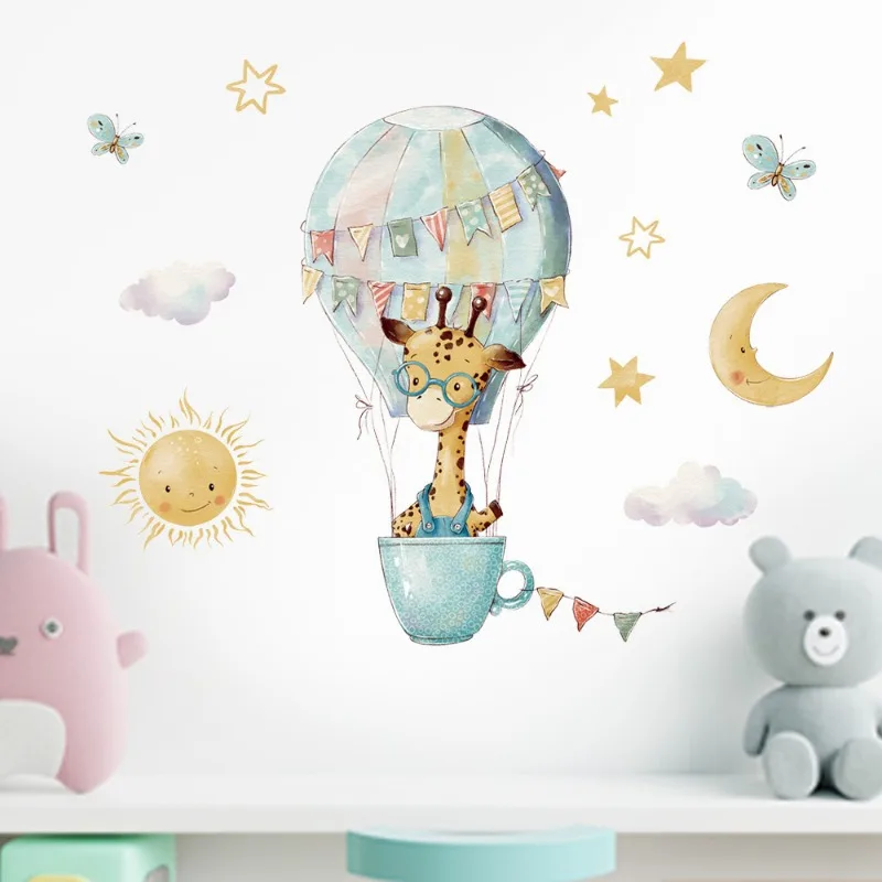 어린이를위한 만화 기린 벽 스티커 어린이 방 소녀 베이 - Baby Nursery Wallpaper Girl 리뷰 및 가격