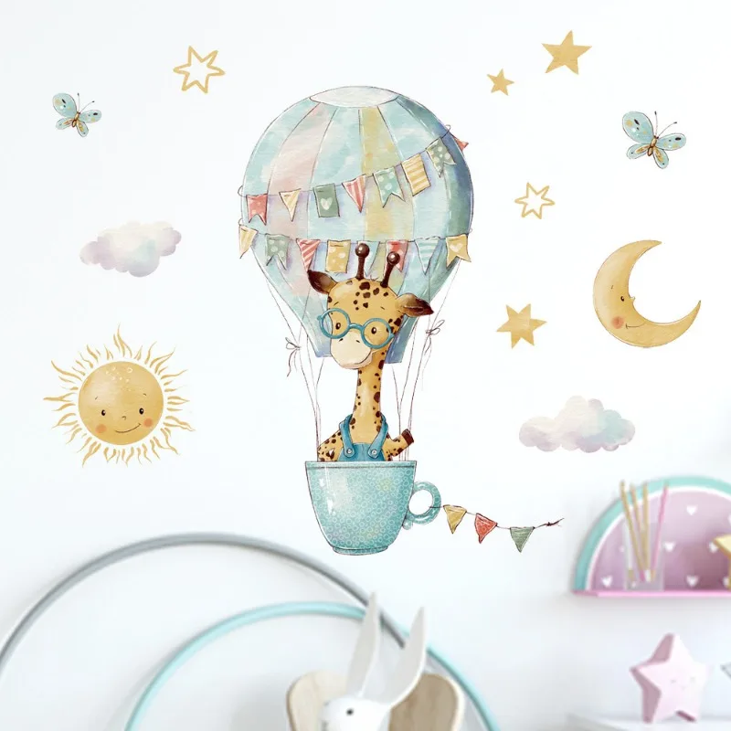 어린이를위한 만화 기린 벽 스티커 어린이 방 소녀 베이 - Baby Nursery Wallpaper Girl 리뷰 및 가격