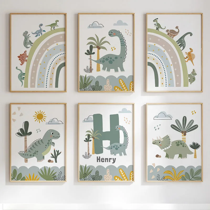 귀여운 공룡 티라노사우루스 브라키오사우루스 보육원 벽  - Baby Nursery Prints 리뷰 및 가격
