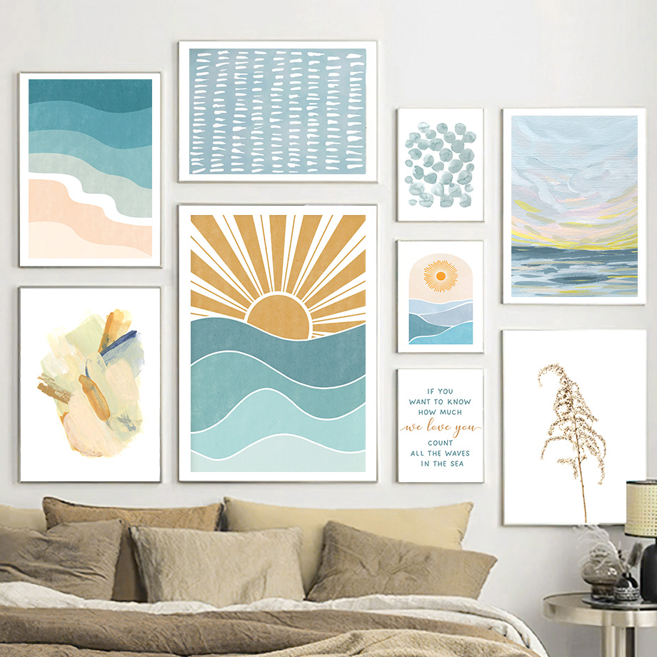 일출 일몰 해변 바다 인용문 벽 예술 캔버스 그림 보육 - Baby Nursery Quotes Wall Art 리뷰 및 가격