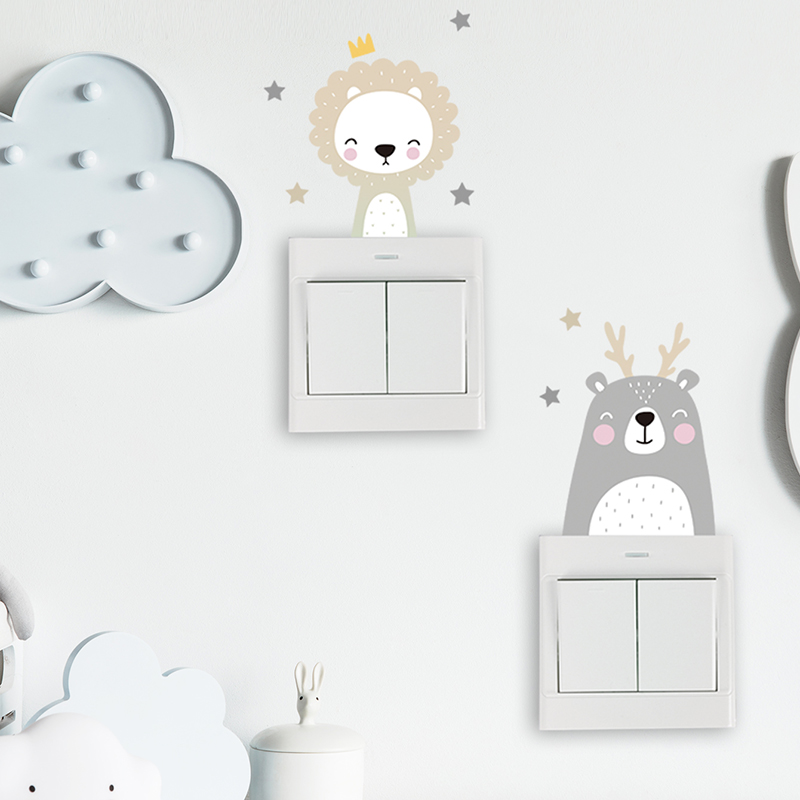 6 개/대 Boho 색상 귀여운 미소 만화 동물 스위치 - Baby Nursery Sets 리뷰 및 가격