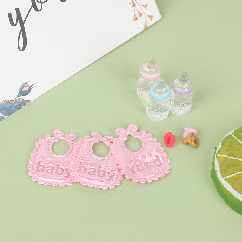1:12 인형 집 미니어처 아기 젖병 젖꼭지 턱받이 세 - Baby Nursery Sets 리뷰 및 가격