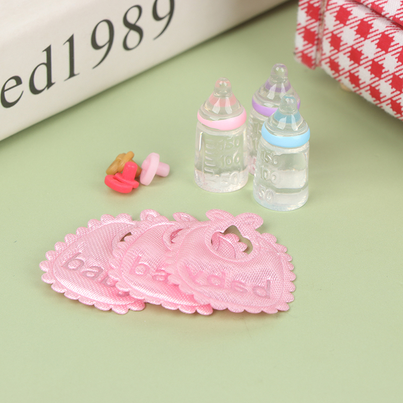 1:12 인형 집 미니어처 아기 젖병 젖꼭지 턱받이 세 - Baby Nursery Sets 리뷰 및 가격