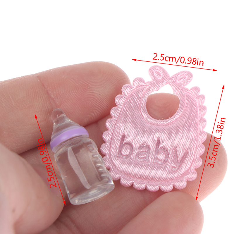 1:12 인형 집 미니어처 아기 젖병 젖꼭지 턱받이 세 - Baby Nursery Sets 리뷰 및 가격