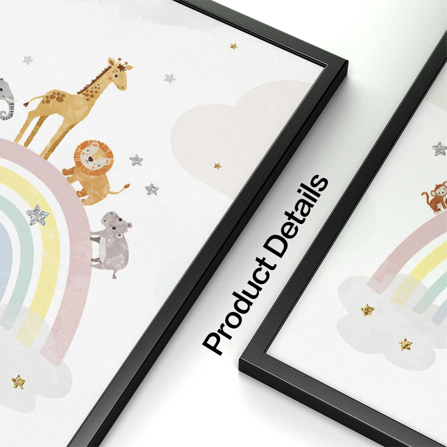 기린 코끼리 열기구 태양 무지개 보육원 북유럽 포스터  - Baby Nursery Prints 리뷰 및 가격