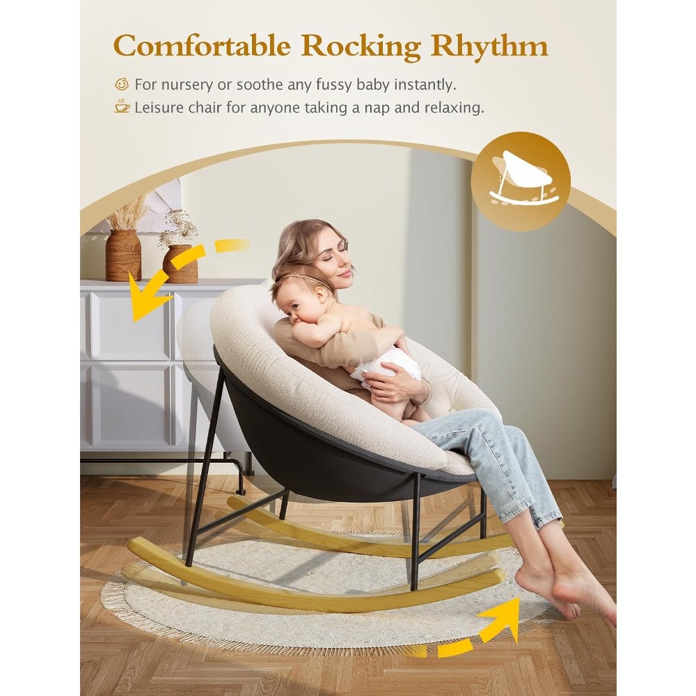 넓은 흔들의자, 편안한 접이식 흔들의자(탈부착 가능한  - Rocking Chair Nursery 리뷰 및 가격