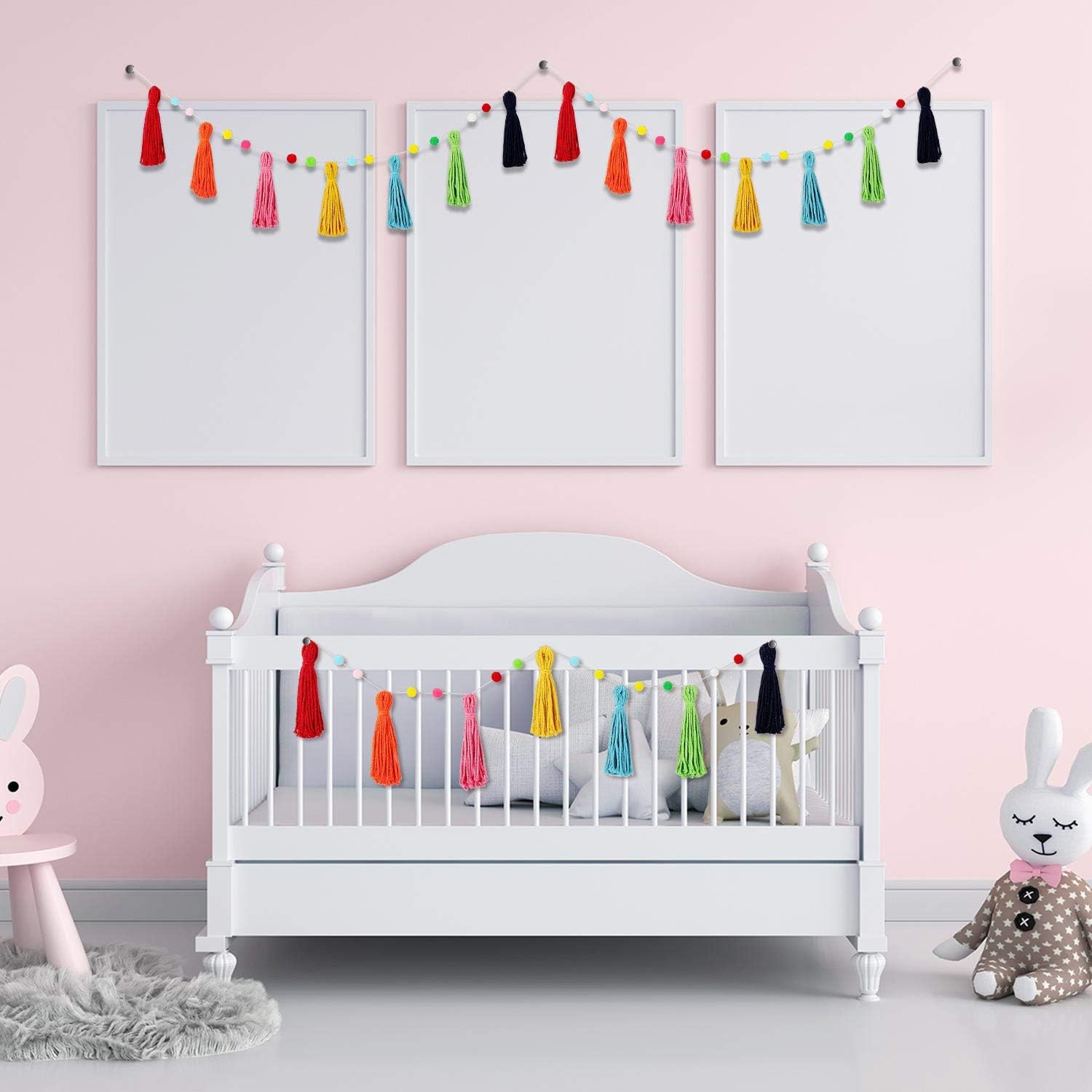 컬러풀 레인보우 보호 술 화환, 폼폼, 교실 화환, 아 - Baby Nursery Garland 리뷰 및 가격