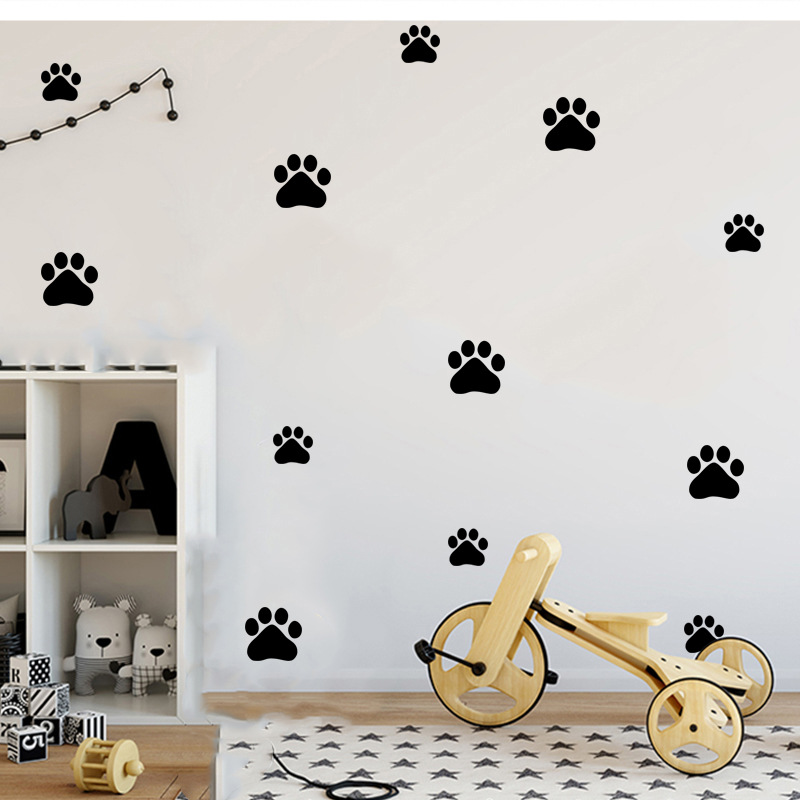 만화 개 고양이 산책 발 인쇄 벽 스티커 아이 방 애완 - Baby Nursery Decals 리뷰 및 가격