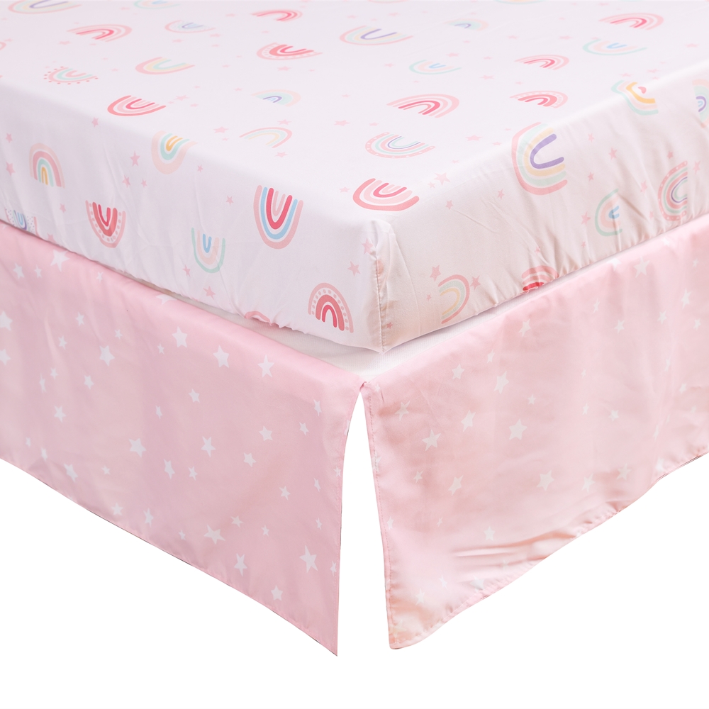 3Pcs 레인보우 베이비 유아용 침대 어린이 아기 침구 - Baby Nursery Sets 리뷰 및 가격