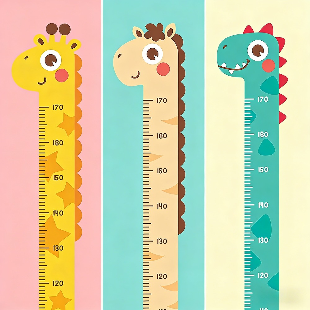 귀여운 만화 높이 스티커 유니콘 공룡 기린 벽 높이 측 - Baby Nursery Decals 리뷰 및 가격