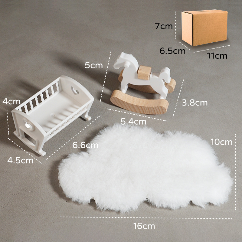 1 세트 1:12 인형 집 미니 아기 침대 구름 흔들  - Baby Nursery Dolls 리뷰 및 가격