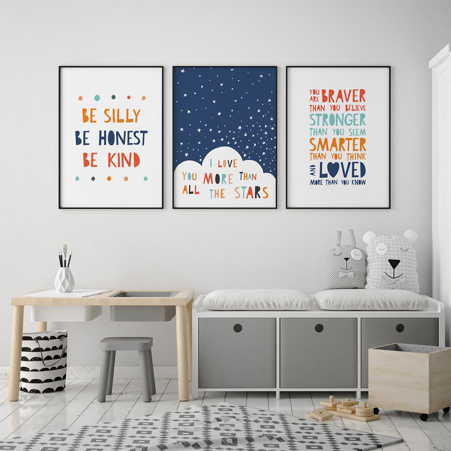 만화 영감을 주는 명언 유아 벽 예술 종이 캔버스 그림 - Baby Nursery Quotes Wall Art 리뷰 및 가격