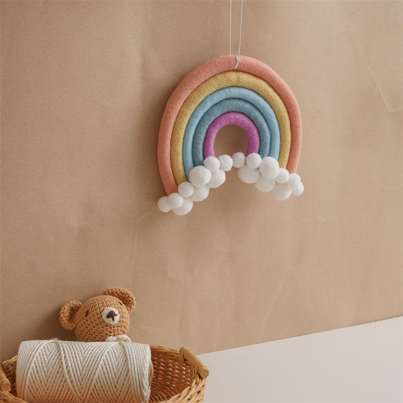 노르딕 펠트 직조 무지개 헤어볼 가랜드 스트링 벽걸이  - Baby Nursery Garland 리뷰 및 가격