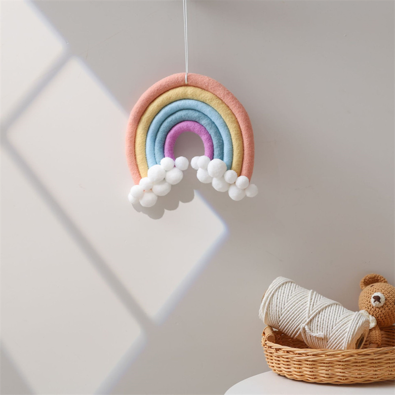 노르딕 펠트 직조 무지개 헤어볼 가랜드 스트링 벽걸이  - Baby Nursery Garland 리뷰 및 가격