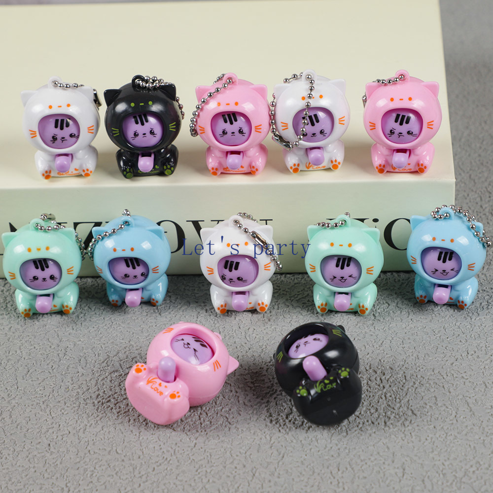 10Pcs 만화 미니 고양이 얼굴 변경 인형 장치 키  - Baby Nursery Dolls 리뷰 및 가격