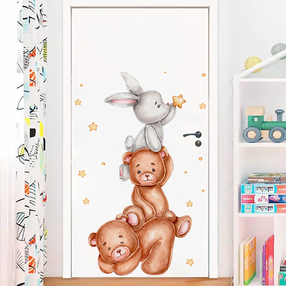 귀여운 토끼 곰 별 벽 스티커, 소년 소녀 아기 방 장 - Baby Nursery Wallpaper Girl 리뷰 및 가격