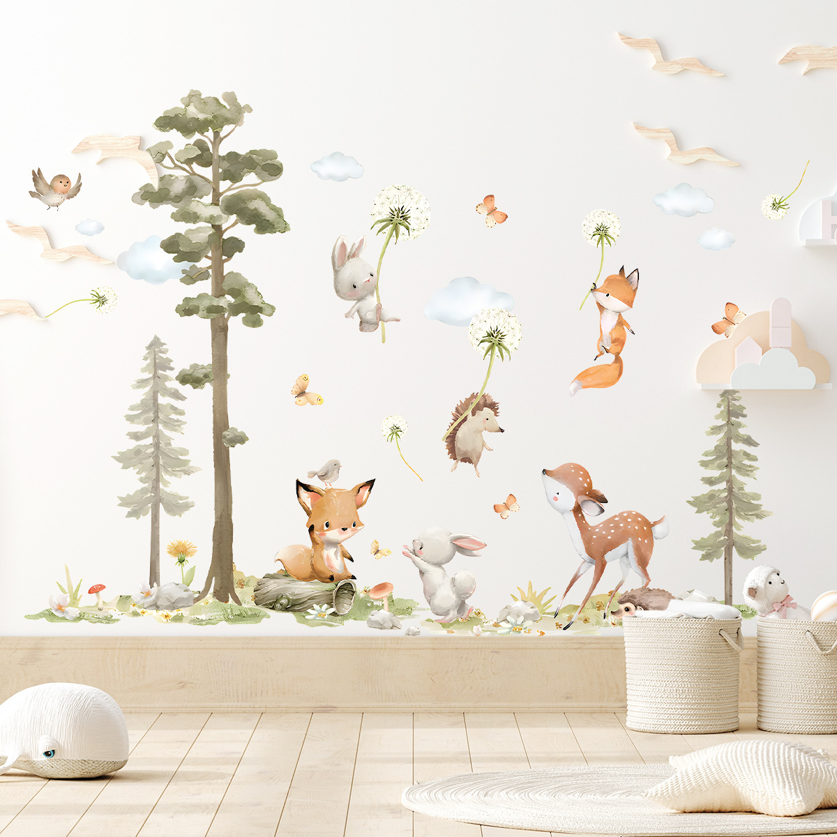 귀여운 숲 동물 벽 스티커 어린이 방 어린이 소녀 소년 - Baby Nursery Wallpaper Girl 리뷰 및 가격