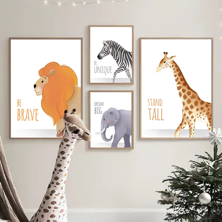 영감 따옴표 보육 벽 예술 벽화 코끼리 기린 사자 코뿔 - Baby Nursery Quotes Wall Art 리뷰 및 가격