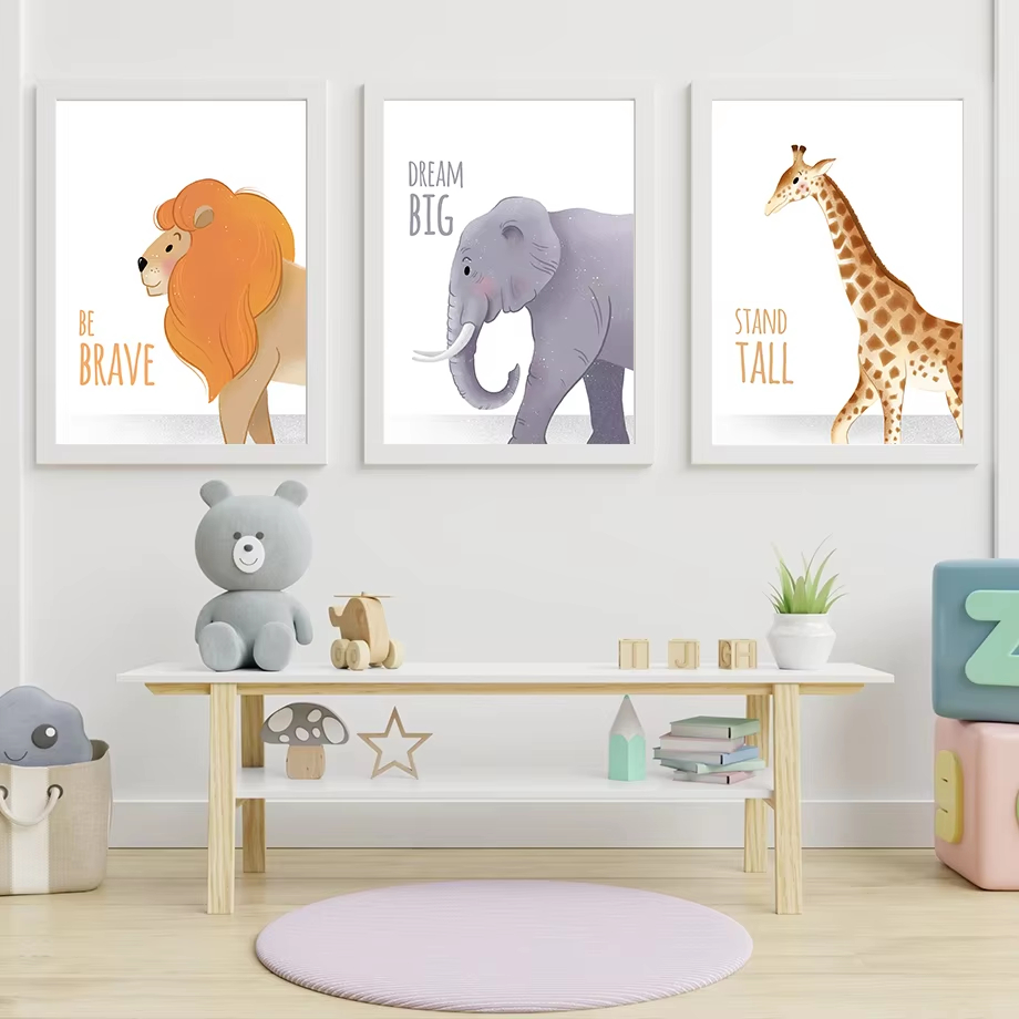 영감 따옴표 보육 벽 예술 벽화 코끼리 기린 사자 코뿔 - Baby Nursery Quotes Wall Art 리뷰 및 가격