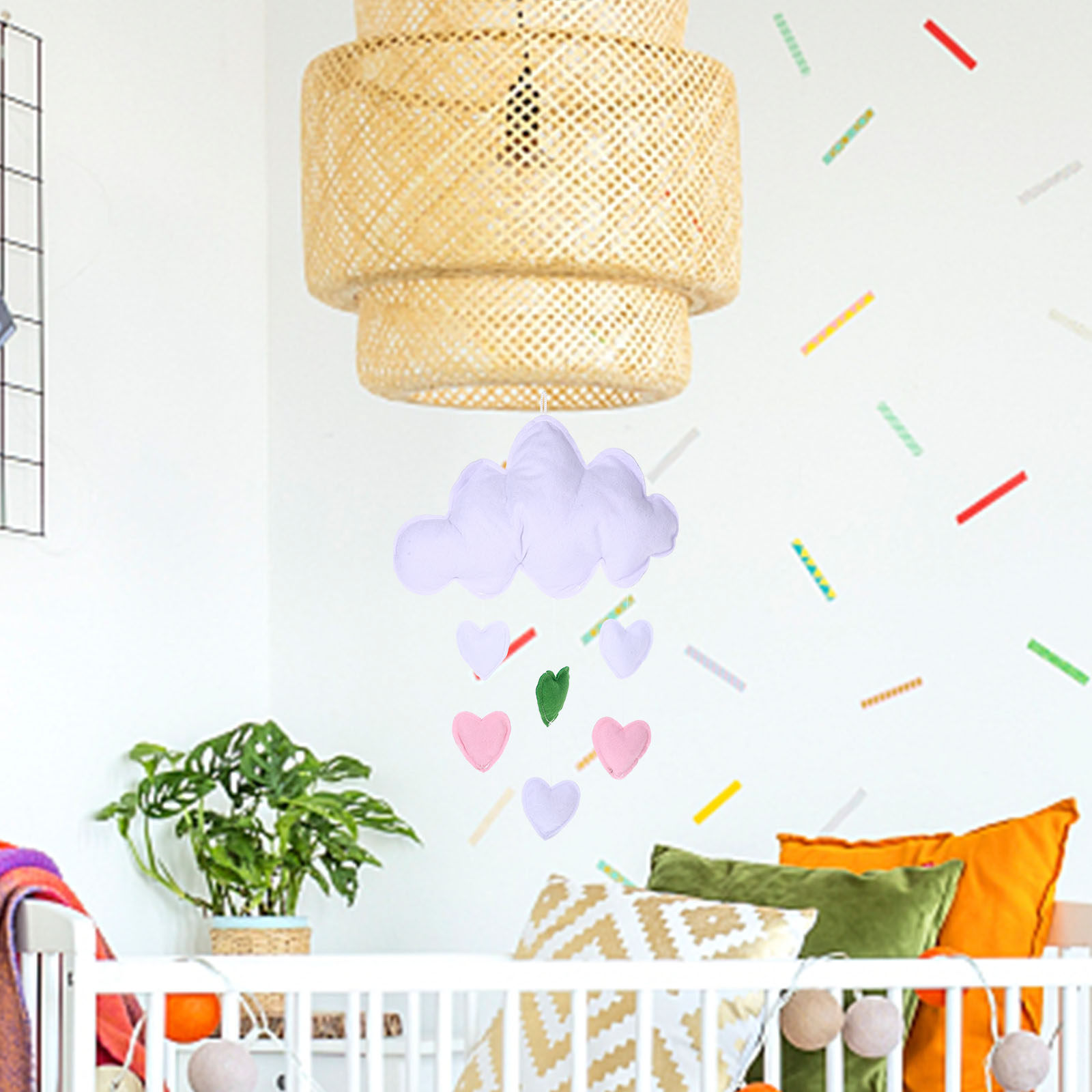 2Pcs 구름 빗방울 장식 장식품 사랑스러운 펠트 천장 - Baby Nursery Garland 리뷰 및 가격