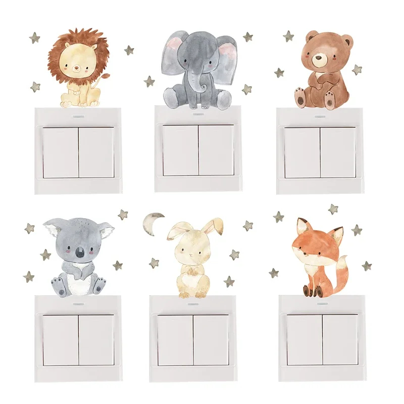 1/2/4/6set 어린이 방을위한 만화 동물 벽 스티 - Baby Nursery Decals 리뷰 및 가격