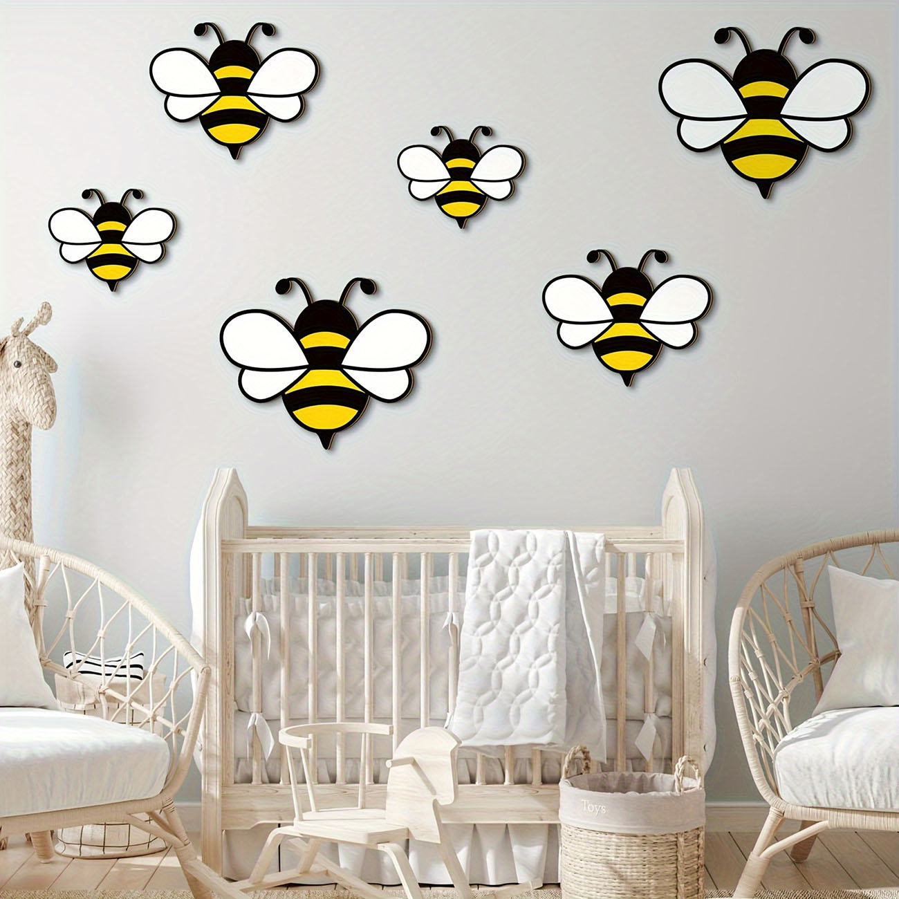 6개입 귀여운 꿀벌 나무 벽 스티커, 어린이방 벽 장식 - Baby Nursery Decals 리뷰 및 가격