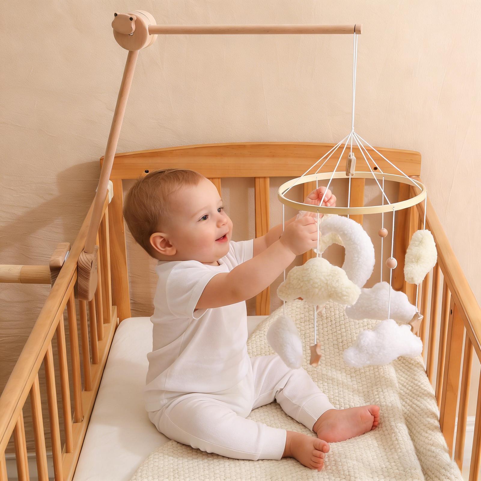 나무 아기 침대 모빌 벨 딸랑이 장난감 부드러운 만화  - Baby Nursery Hamper 리뷰 및 가격