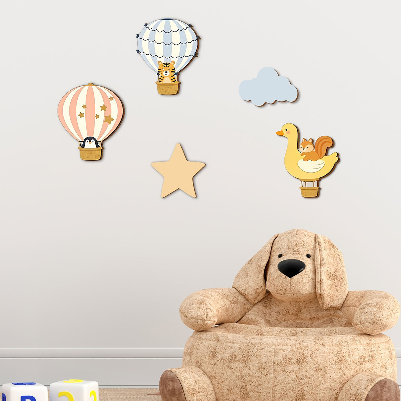 5개 동물 열기구 나무 벽 스티커 보육원 어린이 방 장 - Baby Nursery Decals 리뷰 및 가격